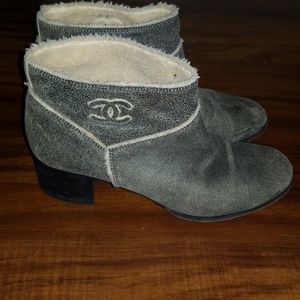 Chanel authentic shearling booties